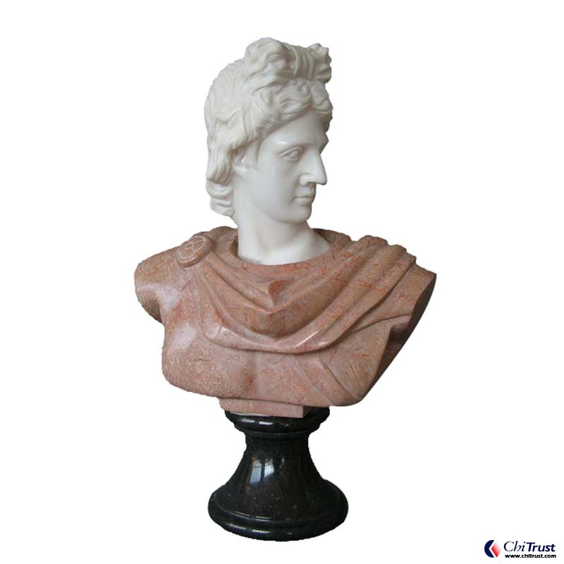 Hand carved white marble bust